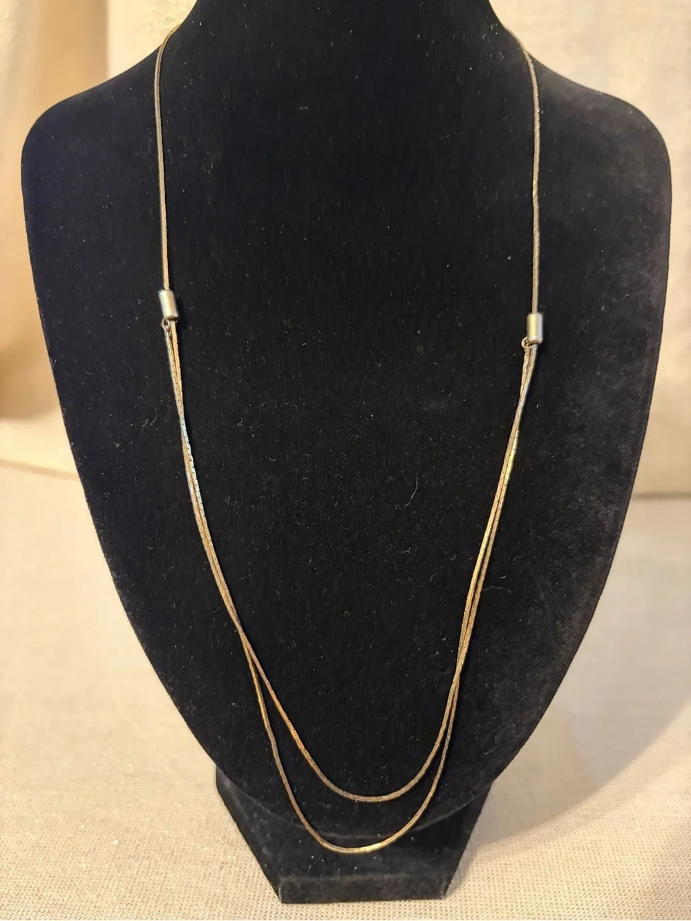 Vintage Slide Elegant Double-Layer Gold Tone Women's Necklace